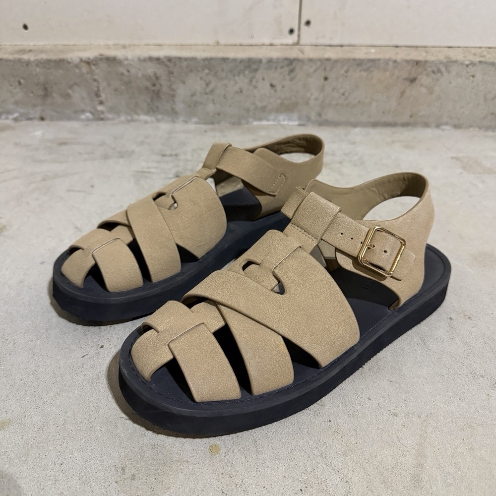 Princess Polly Enya Tan Faux Suede Fisherman Sandals - Sz 11